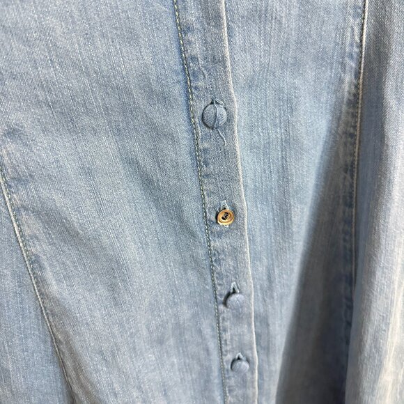 REFORMATION Sebastien Denim Midi Dress in Savannah Size US 8 - Picture 6 of 13